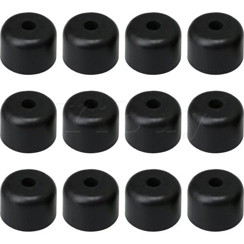 12 x Round Black Plastic Furniture Feet 50mm Dia for Desk Chair Bed Legs