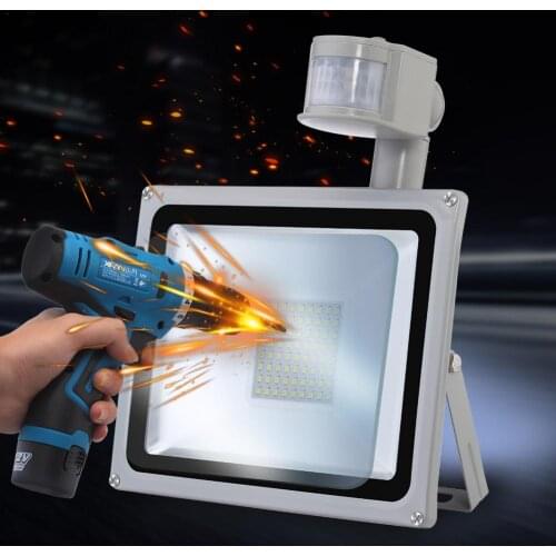 2pcs 50W PIR Infrared Motion Sensor Flood Light 220V-240V SMD 5730 4000LM LED Floodlight Lamp For Outdoor Lighting Cold White