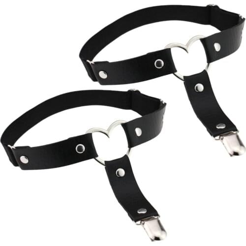 2pcs Leg Harness Adjustable Black Punk Gothic Sexy Garter Belt Thigh Ring for Girl