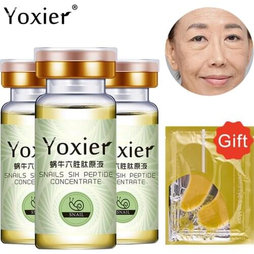 Yoxier Face Serum Moisturizing Remove Blackhead Whitening Anti-Wrinkle Anti-Aging Snails Six Peptide Concentrate Skin Care 3Pcs