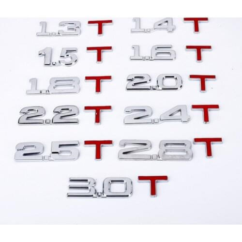 3D Metal 1.4T 1.6T 1.8L 2.0T 2.2T 3.0T for Volkswagen Trunk Discharging Capacity Letter Number Emblem Car Displacement Sticker