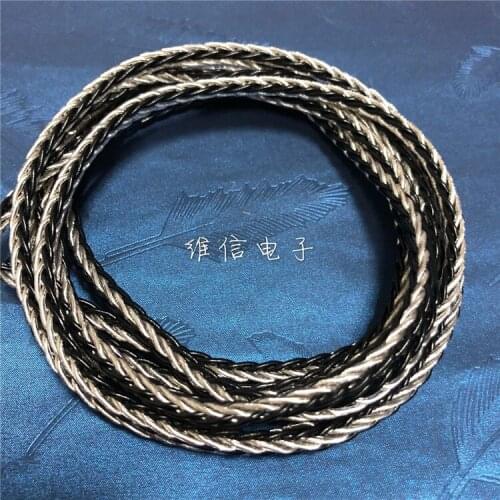 7N single crystal copper wire earphone copper silver-plated 52 cores 4 black 4 silver mixed 200 cores 8 strands of DIY wire