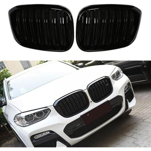Car Glossy Black Front Hood Kidney Grille Anti-Insect Net Mesh Grill for BMW X3 G01 X4 G02 2018-2021