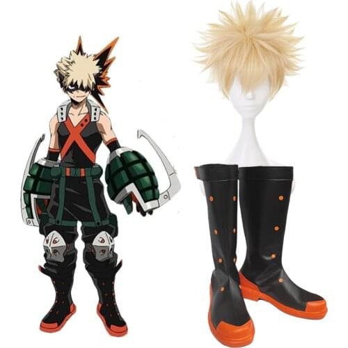 Anime My Hero Academia Cosplay wigs Shoes Boots Bakugou Katsuki Cosplay Shoes Halloween Party Cosplay Costumes Daily Leisure