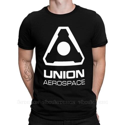 Union Aerospace Print Cotton T-Shirt Camiseta Hombre Doom Slayer Shooting Games Men Fashion Streetwear Adult Shirt