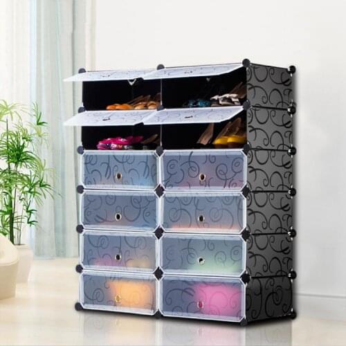 Multi-functional Shoe Cabinets Rack Shoe Box Clothes Organizer Household Storage Rack Space Save Shoe Hanger 6 Layers HWC