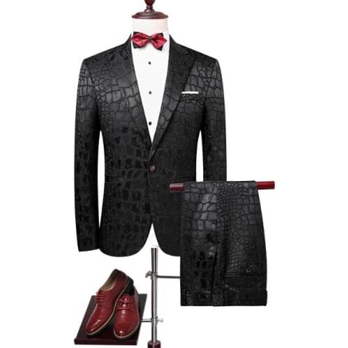 2019 Custom Slim Fit mens high quality single button wedding Business suits men with jacket and pants costume homme terno traje
