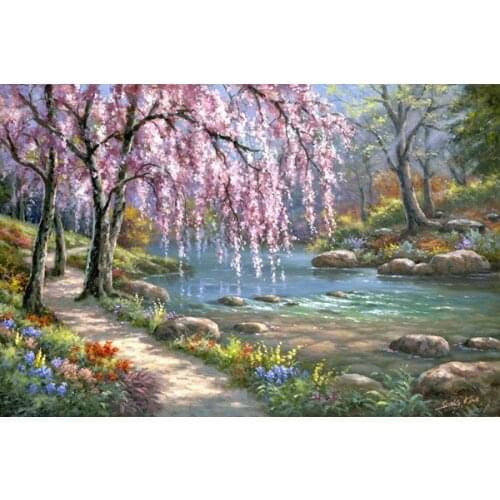 Oneroom Dmc Cross stitch series Home decoration 14/16/18/28 Diy Needlework kits embroidery Cross stitch kit Pink park