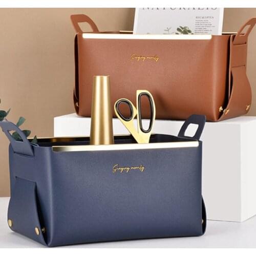 Desktop Storage Box Living Room Bedroom Sundries key Plate Decoration Dice Tray Coins PU Cosmetic