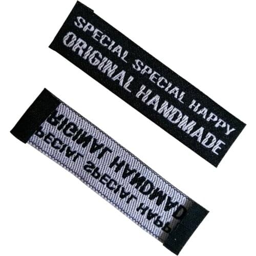 Wholesale Stock Black Handmade Woven Labels For Clothing Tags Hand Work Sewing Labels For Bags Gift Shoes Original Handmade Tags