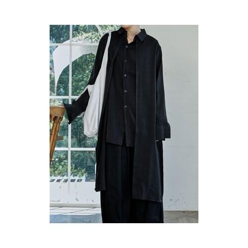 Autumn Niche Design dark autumn hierarchy fake two long shirts with ribbon