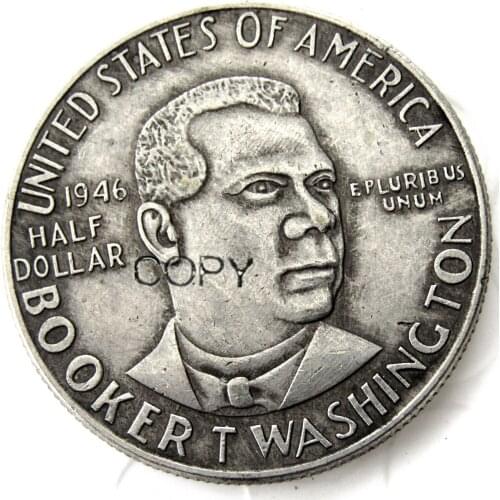 US 1946 Booker Commemorative Silver Plated Half dollar Copy Coins