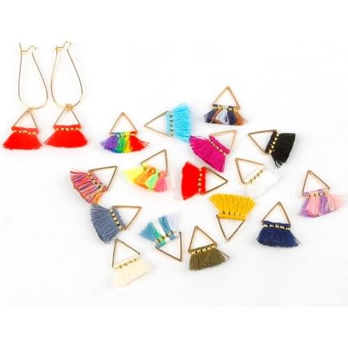 25mm 2pcs Polyester Cotton Charm Pendant Tassel Small Trilateral Metal Arts Crafts DIY Apparel Sewing Fabric Tassel Fringe