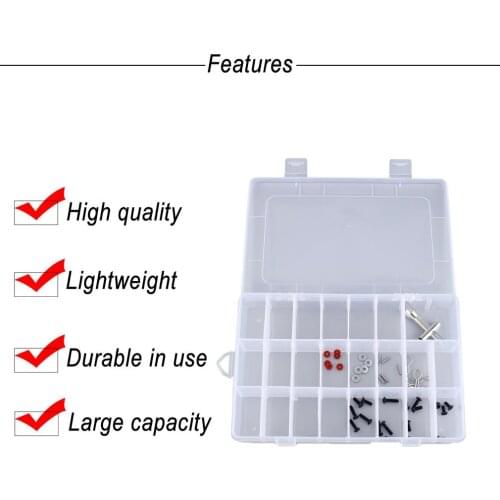 24 Cells Adjustable Portable Tool Box Electronic Parts Screw Beads Ring Jewelry Plastic Storage Box Container Holder