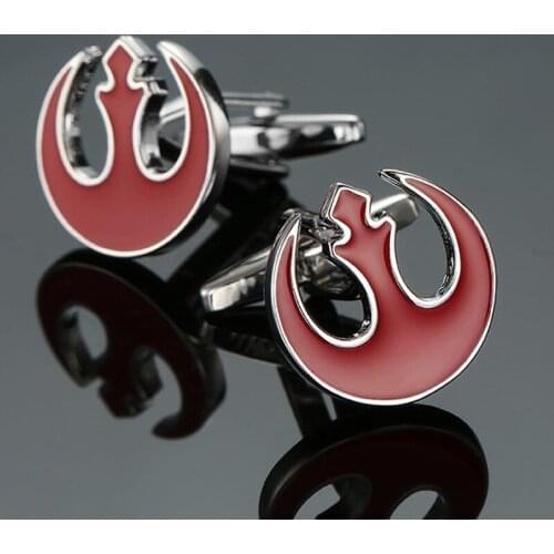 Premium red Cufflinks new fashion jewelry superhero Cufflinks mens business shirt suit badge pin gift