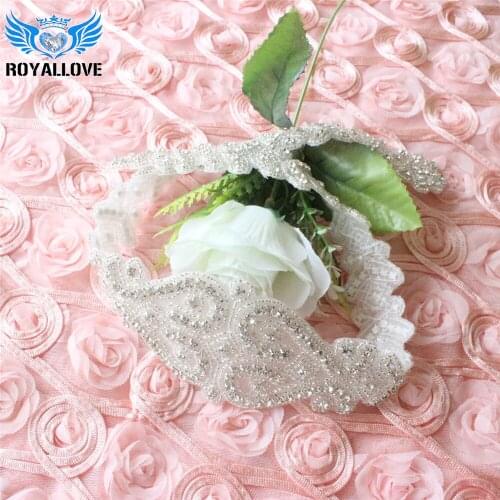 59.5cm Long Clear Applique With Rhinestone Handmade Crystals Patches For DIY Sash Belt Crystal Pearls Decoration Clothing Strass