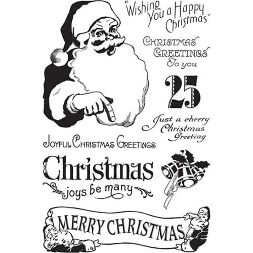 Clear Stamps Merry Christmas Greeting Santa Claus For DIY Scrapbook Photo Album Craft Card 2021 New