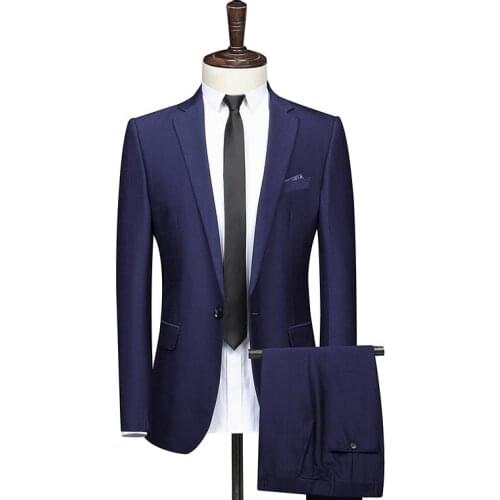 Luxury Men Suit Set Formal Blazer +Pants Suits Sets Oversize For Mens Wedding Office Business Suit Set Plus Size 2Pcs/Set