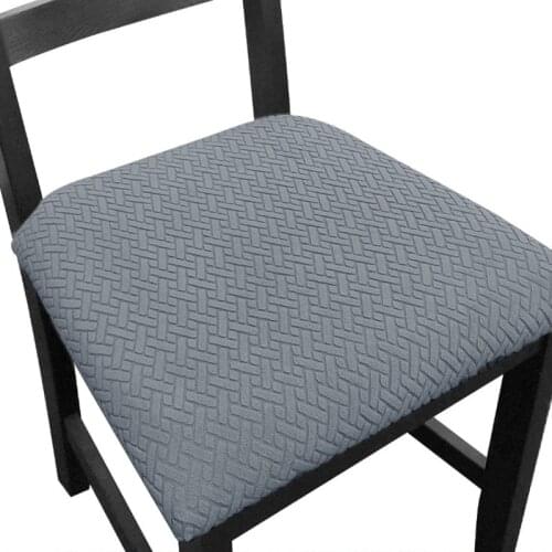 Removable Dining Chair Seat Cover Jacquard Stretch Elastic Chair Seat Cushion Slipcover for Dining Room Kitchen Chair Home Decor