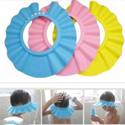 Children Kid Shampoo Bath Wash Hair Shield Hat Waterproof Baby Soft Adjustable Baby Shower Cap Prevent Water Into Ear protection