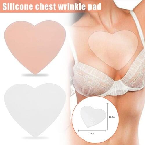 Silicone Reusable Heart Shape Anti Wrinkle Chest Pad Anti Aging for Women Lady A7