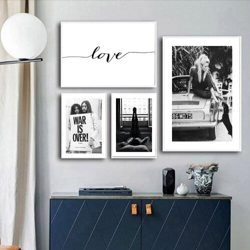 Modern Abstract Wall Art Minimalist No War But Love Quote Print Painting Scandinavian Decorative Picture Living Room Decor