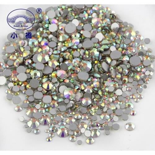 1000PCS Mixed Size Flatback Rhinestones For Clothing Round AB Glass Rhinestones Crystal Nail Art Rhinestones Decoration Z198