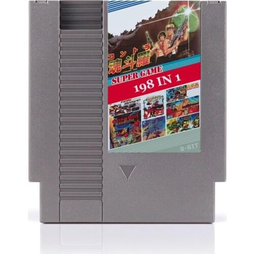 Super 198 In 1 No Repeated Games Region Free Game Card For 72 Pin 8 Bit Game Player