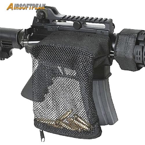 Tactical Rifle Ammo Brass Shell Catcher Military Gear Holder Mesh Trap Nylon Mesh Zipper Bag Bullet Pack Hunting Gun Accessories