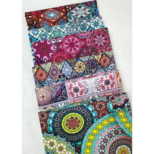 Africa Ancient Square Mysterious Religious Cotton Fabric Geometry flower Sewing Cloth Dress Clothing Textile Tissue Patchwork