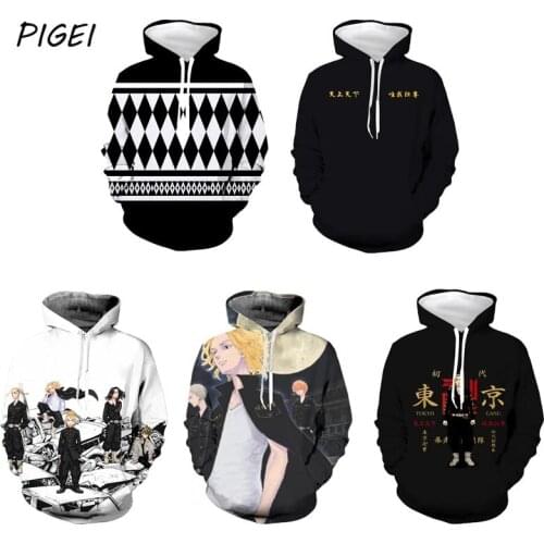 Anime Tokyo Revengers Manjiro Sano Ken Ryuguji Hoodie Sweatshirts Autumn Mens Casual Hip-Hop Pullovers Crop Tops Hoodies Boys