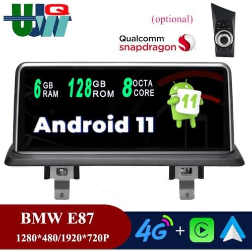 UJQW Android 11 6G+126G Car GPS Navi Radio Player For 1 Series 120i E87 E81 E82 E88 2005-2012 Wireless Carplay Auto BT 5.0 Wifi