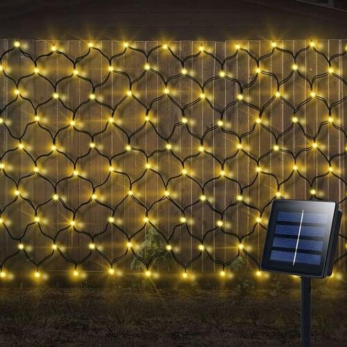 Solar Net Mesh Led String Lights Christmas 2x3M 200 LED 8 Modes Solar Powered Outdoor Garden Path String Light for Wedding party