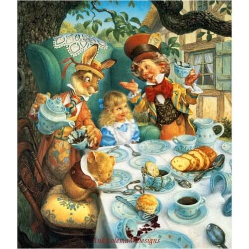 Needlework for embroidery DIY DMC High Quality - Counted Cross Stitch Kits 14 ct Oil painting - JMad Tea Party