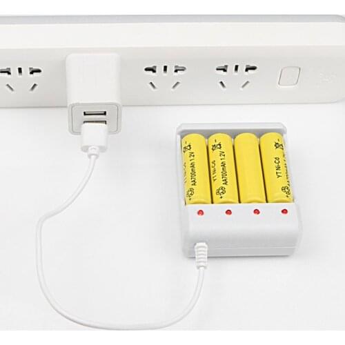 4 Ports Battery Charger for AA AAA Batteries with USB Plug 220V 50Hz Universal Power Tool Accessories