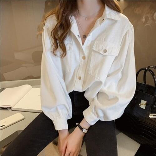 Blouse Women Coat Womens Autumn and Winter 2020 Womens Loose Long-Sleeved Shirt Blusas Ropa De Mujer