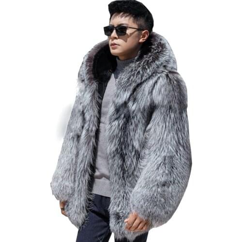 S-6XL New Fashion Winter Clothing Mens Mink Fur Leather and Fur In One Faux Fur Coat IMarten Overcoats