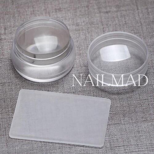 1set Clear Nail Stamper with Cap XL Stamper Clear Jelly Stamper Silicone Nail Art Stamper