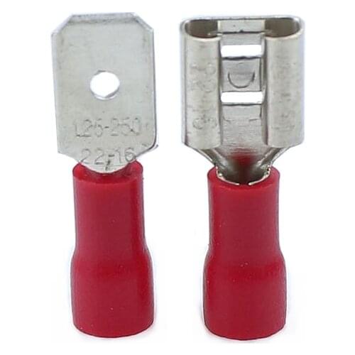 10pcs RED Female+Male FDD MDD Insulated Electrical Wiring Crimp Terminal Connector