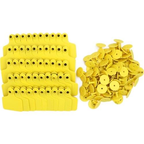 100PCS Cow Cattle Ear Tag Signs No Words Ear Tags Farm Animal Identification Card Farm Equipment Livestock Identification Tools