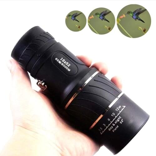 16X Monocular with Carrying BagDual Focus Telescope 16x52 High Power HD Optical Hunting Telescope Low-light-level Night Vision