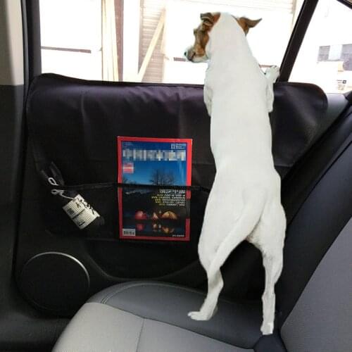 2PCS L+R Car Door Windows Protector Seat Side Cover Pet Mat Scratch Shield Guard Car Door Organizer Side Panel Cover Black