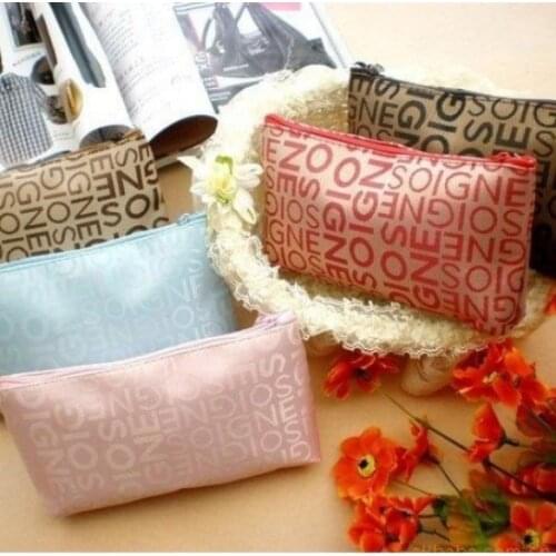 20pcs/lot letter portable cosmetic travel wash multi purpose functions bags coin purse