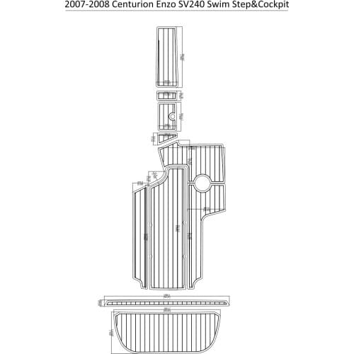2007-2008 Centurion Enzo SV240 Swim Step&Cockpit Pad Boat EVA Teak Decking 1/4" 6mm