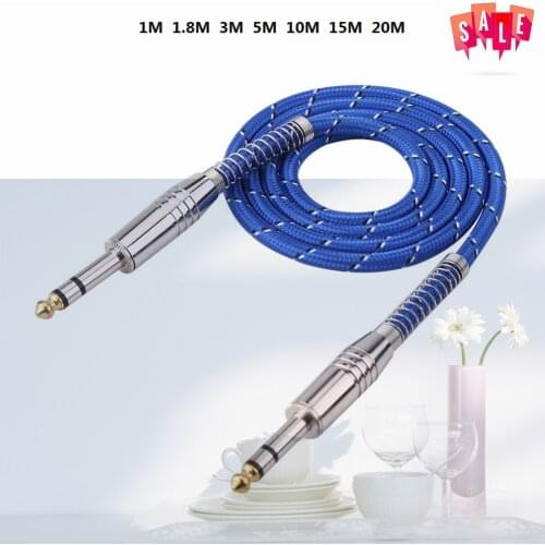 6.35mm Electric Quitar Cord Stereo Audio Cable Male To Male Audio Cable For Electric Guitar Mixer Mono/Stereo Extension Cable
