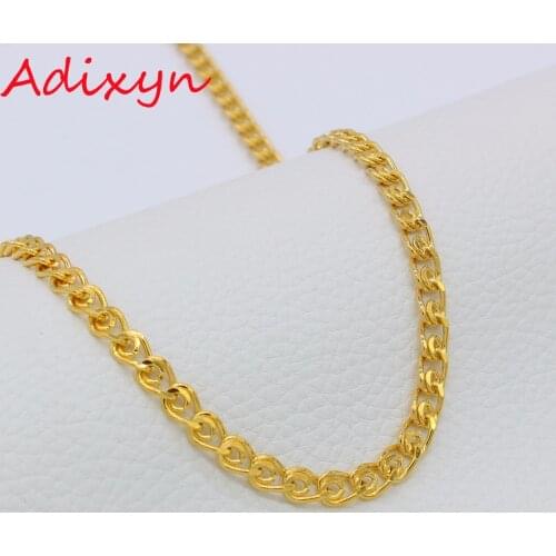 Adixyn Length 60cm 7MM Ethiopian Chain Necklaces for Women Gold Color Snail Chain for Men African Chain Jewelry N3160