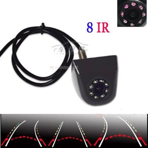 Car Rear View Camera With Intelligent Dynamic Trajectory Tracks Parktronic CCD Reverse Backup 8 IR Parking cam Night vision IP68