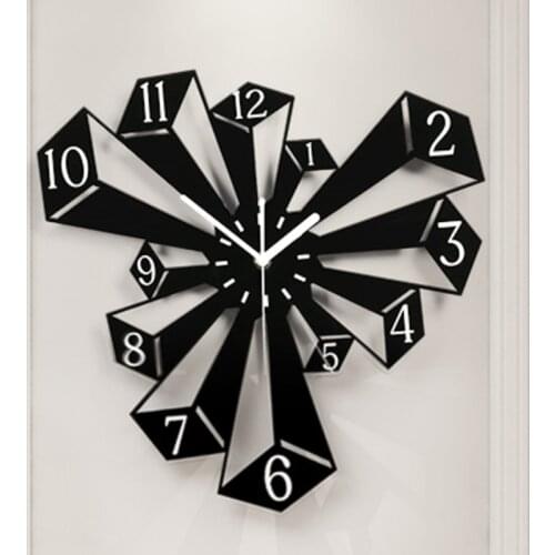 Large Minimalist Quartz Wall Clock Modern Design Living Room 3d Led Creative Wall Clock Silent Reloj Pared Home Decor BH50HH