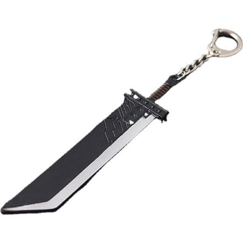 Game Final Fantasy 7 Cloud Strife Weapon Buster Sword Alloy Keychain Keyring Keyfob Key Chain Accessories Gift