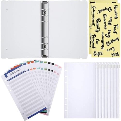 A6 Budget Binder Envelopes 6-Ring Binder Covers Are Suitable For Business Notebook, Travel Diary
